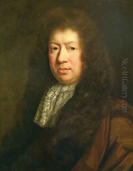 Portrait of Samuel Pepys (1633-1703), copy after John Riley (1646-91) Oil Painting by Johann Closterman