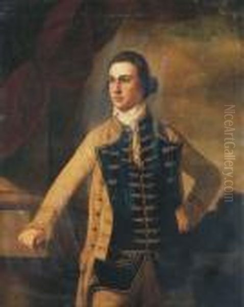 Portrait Of Gentleman In India, Three-quarter-length, In A Whitecoat Oil Painting by Tilly Kettle