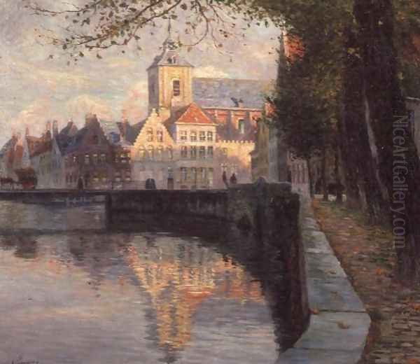 Autumn in Bruges Oil Painting by Omer Coppens