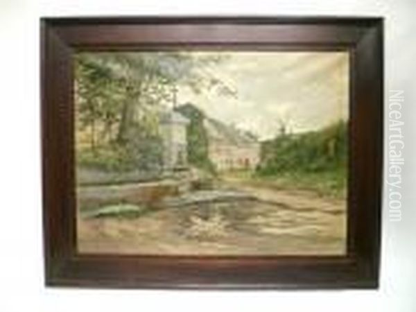 Fontaine 
Et Ferme Oil Painting by Vital Keuller