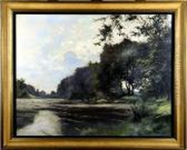 [l'etang] (date 41) Oil Painting by Vital Keuller