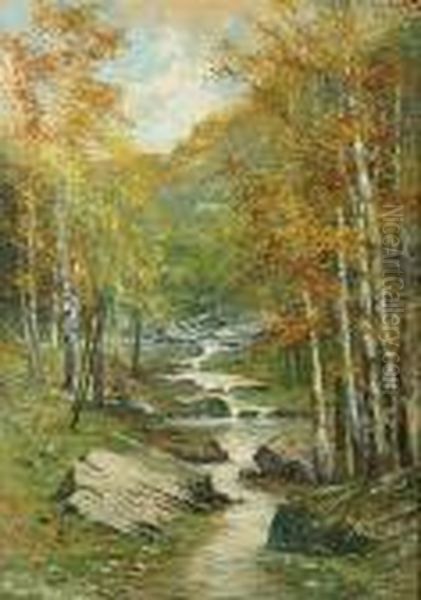 Riviere En Montagne Oil Painting by Vital Keuller