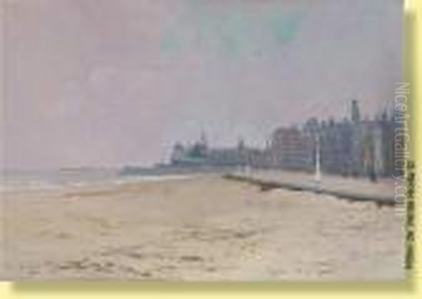 Vue De La Place A Ostende Oil Painting by Vital Keuller