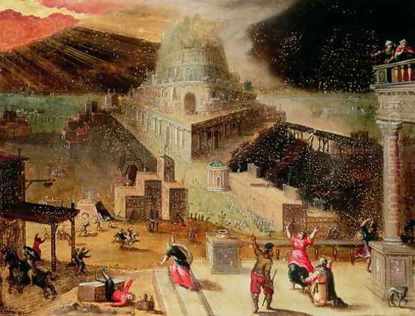 The Destruction of the Tower of Babel Oil Painting by Hendrick van Cleve