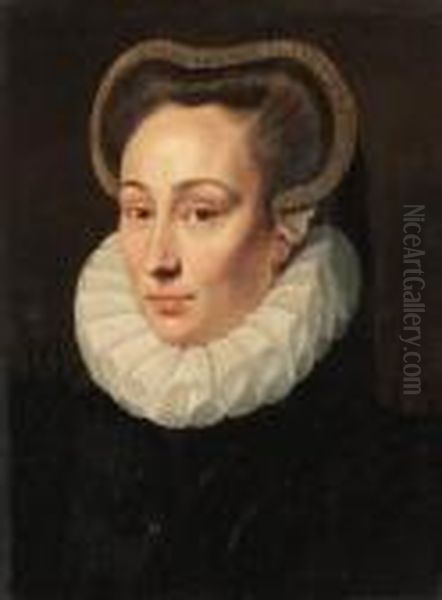 Portrait Of A Lady Oil Painting by Adriaen Thomasz Ii Key