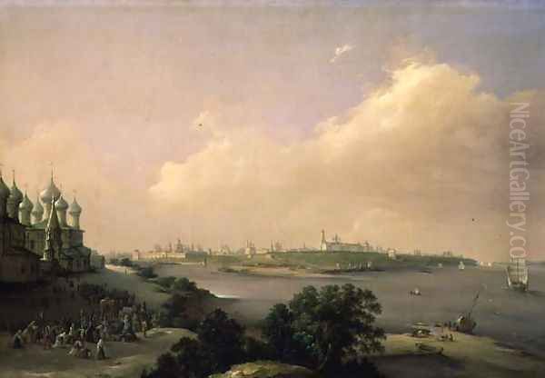 View of Yaroslavl, Russia, 1860 Oil Painting by Nikanor Grigorevich Chernetsov