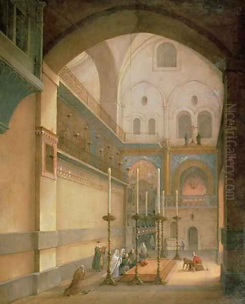 The Tomb Chapel in the Resurrection Temple in Jerusalem Oil Painting by Nikanor Grigorevich Chernetsov