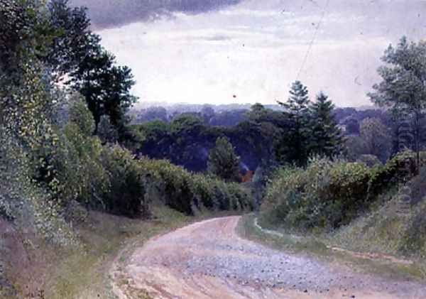 A Warwickshire Lane Oil Painting by Thomas Clack