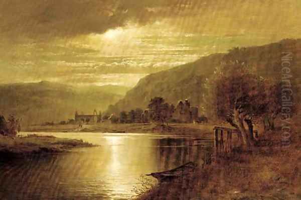 Tintern Abbey at sunset Oil Painting by William Crosby