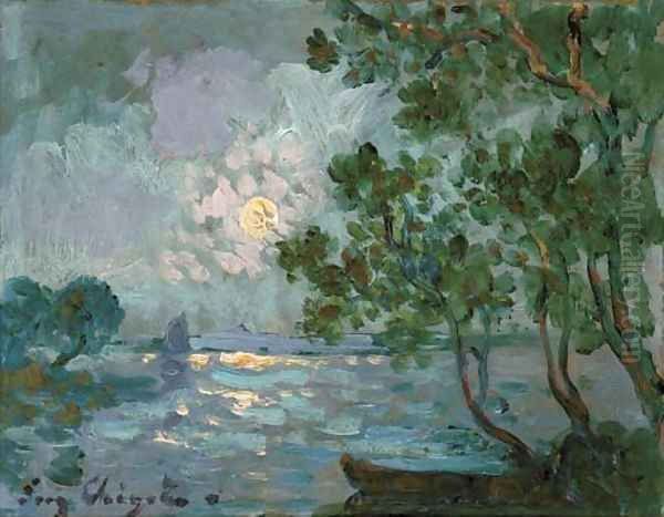 Le clair de lune Oil Painting by Eugene Chigot