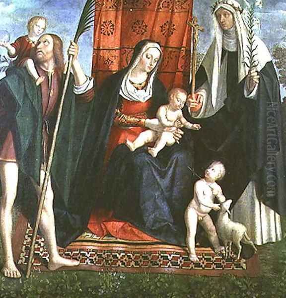 Madonna and Child with Saints 2 Oil Painting by Galeazzo Campi