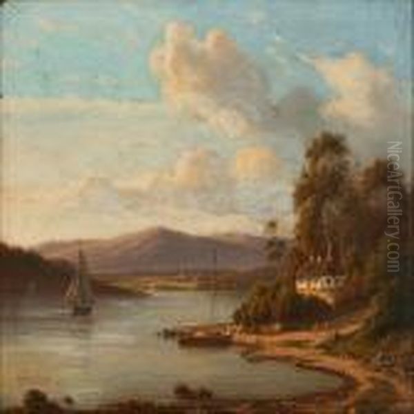 Quiet Summer Day Ata Fiord Oil Painting by F. C. Kiaerschou