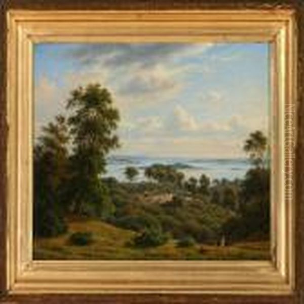 View Of Horsens Fiord, Denmark Oil Painting by F. C. Kiaerschou