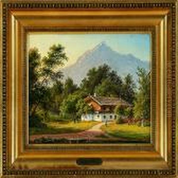 Landscape Scenery From Bavaria Oil Painting by F. C. Kiaerschou