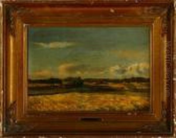 A Danish Summer Landscape Oil Painting by F. C. Kiaerskou