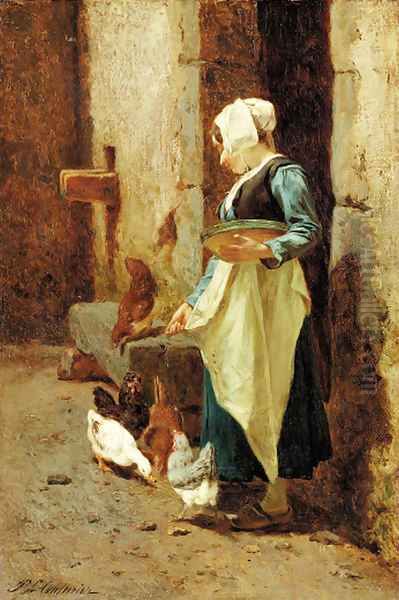 Feeding time Oil Painting by Philibert Leon Couturier