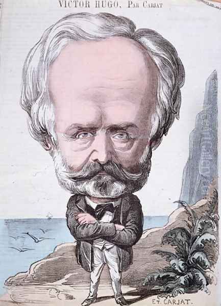 Victor Hugo (1802-85) on Jersey rock, 1867 Oil Painting by Etienne Carjat