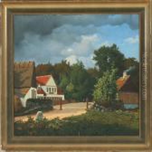 Elmelundshuset Oil Painting by Anton Edvard Kieldrup