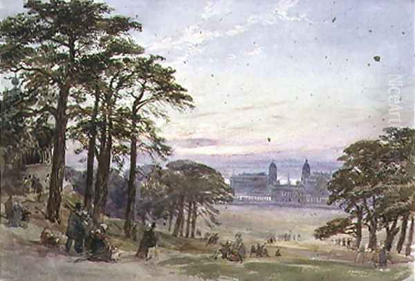 Greenwich Hospital from the Observatory Oil Painting by William Collingwood