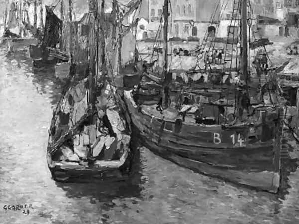 Bateaux de peche, Blankenberghe Oil Painting by R. Clarot