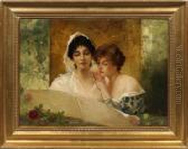 Freundinnen Oil Painting by Conrad Kiesel