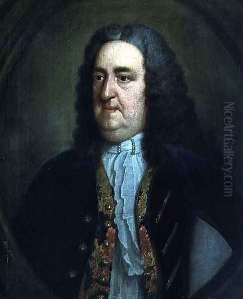 Portrait of Richard 'Beau' Nash (1674-1761) English gamester and social arbiter Oil Painting by Adrien Carpentiers