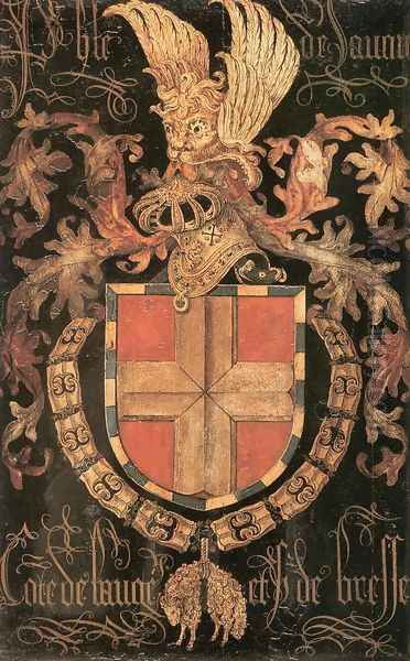 Coat-of-Arms of Philip of Savoy 1478 Oil Painting by Pieter Coustens