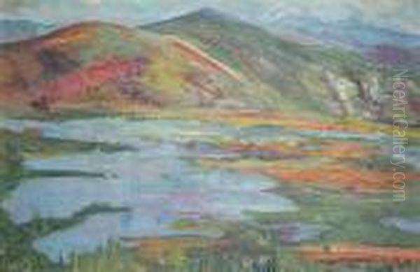 Lake With Mountain Vista Oil Painting by Aaron Edward Kilpatrick