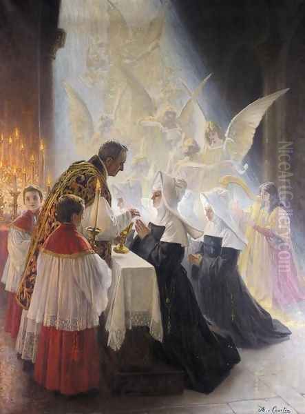 Holy Communion Oil Painting by Angelo Graf von Courten