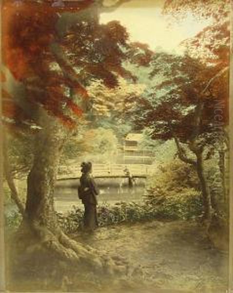 Autumn Maples At Takinogwa, Oji Oil Painting by Kusakabe Kimbei