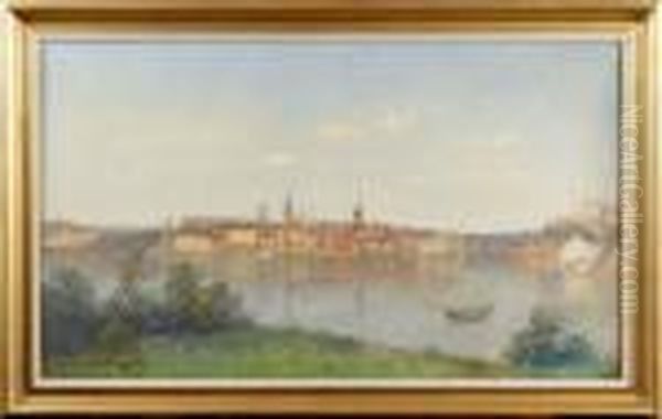 Utsikt Motriddarholmen -stockholm Oil Painting by Johan Kindborg