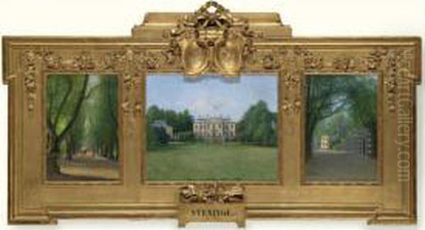 Three Views Of Steninge Castle Oil Painting by Johan Kindborg