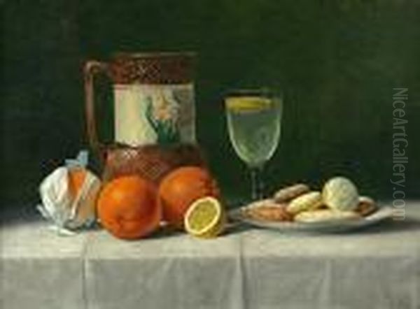 Still Life With Oranges Oil Painting by Albert F. King