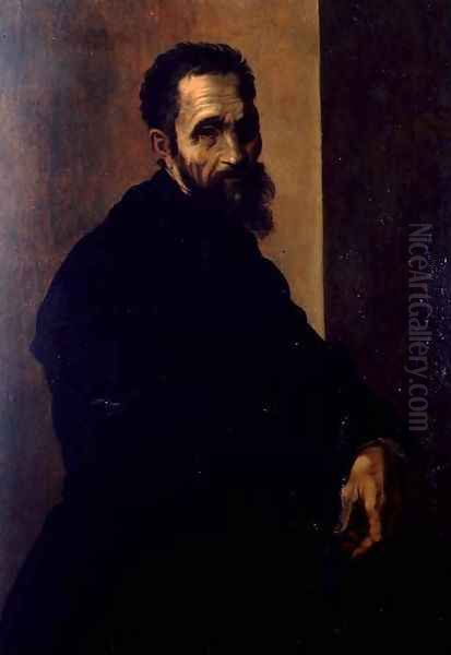 Portrait of Michelangelo c.1535 Oil Painting by Jacopino del Conte