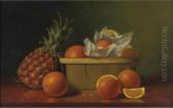 Still Life With Oranges And Pineapple Oil Painting by Albert F. King