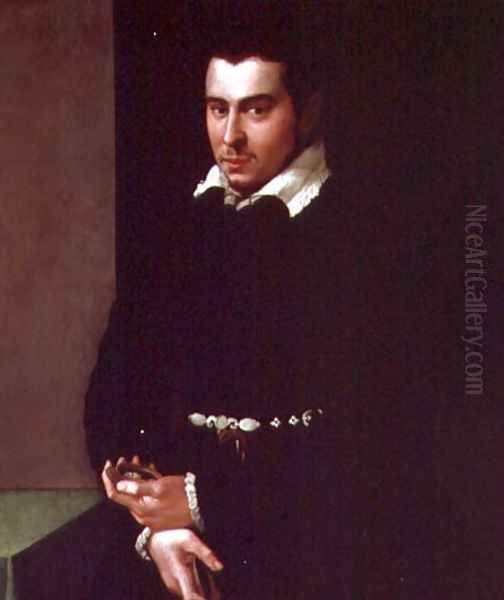 Portrait of a Member of the Scarlatti Family Oil Painting by Jacopino del Conte