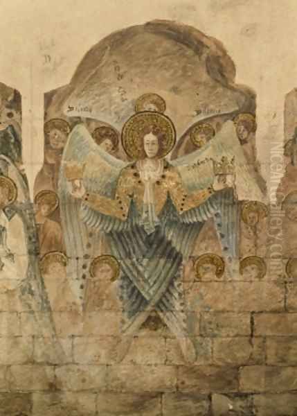 Study of the wall paintings at the Chapter House 12 Oil Painting by John Carter