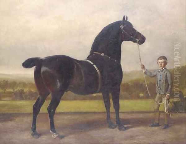 Greatshot, held by a groom Oil Painting by John Carter