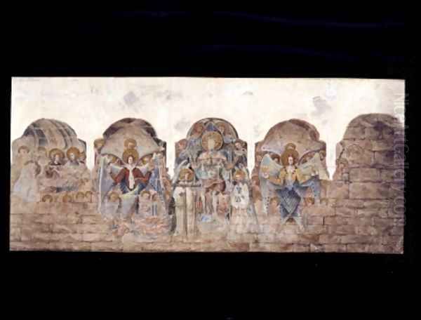 Study of the wall paintings at the Chapter House 10 Oil Painting by John Carter