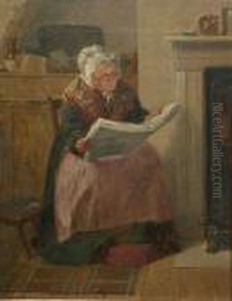 Fireside Reading. Oil Painting by Haynes King