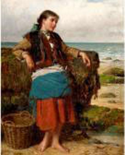 The Oyster Gatherer Oil Painting by Haynes King