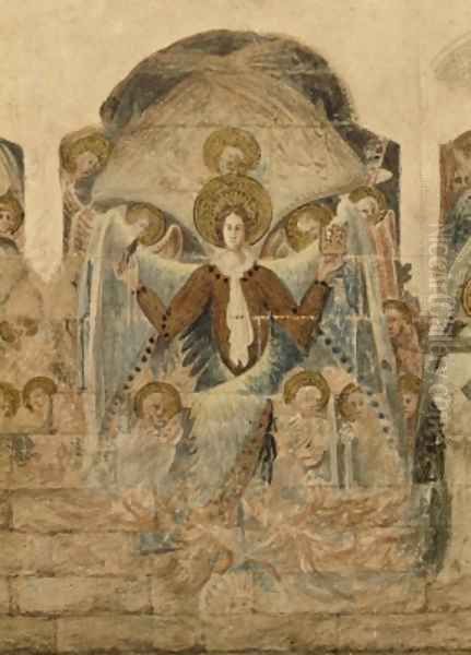 Study of the wall paintings at the Chapter House 9 Oil Painting by John Carter