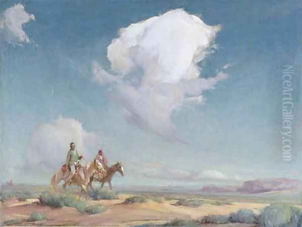 Navajo Travelers Oil Painting by Ira Diamond Gerald Cassidy