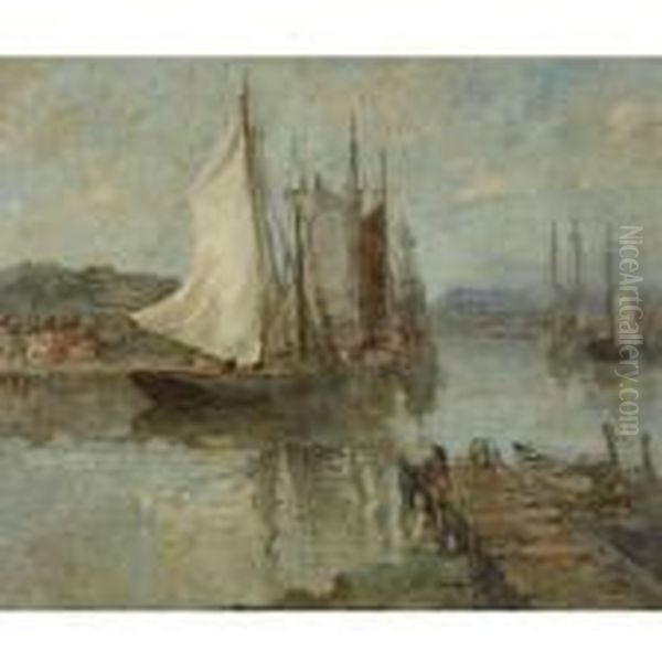 Harbor View Oil Painting by Paul King