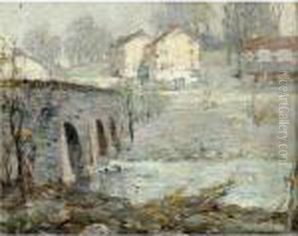 Old Bridge, Lansdowne, Pennsylvania Oil Painting by Paul King