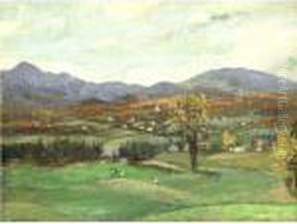 View From The Lake Placid Club Golf Course Oil Painting by Paul King