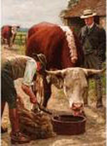 Feeding Time Oil Painting by William Gunning King