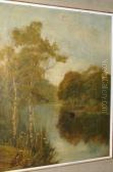 A Quiet Back Water Oil Painting by Wiggs Kinnaird