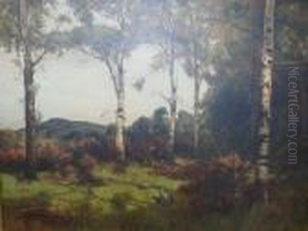 Rabbits At The Edge Of A Wood Oil Painting by James Scott Kinnear