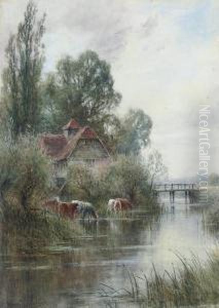 On The Thames At Cookham Oil Painting by Henry John Kinniard